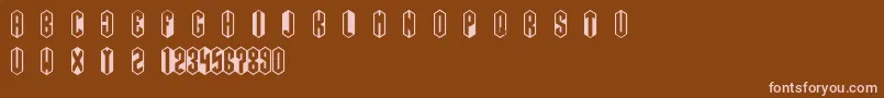 RombRegular Font – Pink Fonts on Brown Background