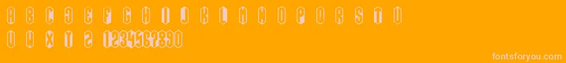 RombRegular Font – Pink Fonts on Orange Background