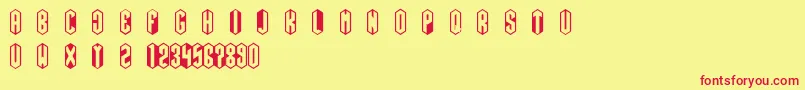 RombRegular Font – Red Fonts on Yellow Background