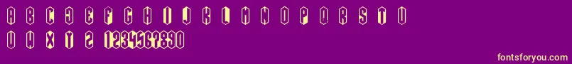 RombRegular Font – Yellow Fonts on Purple Background