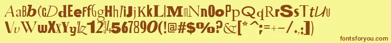 RansomBoldItalic Font – Brown Fonts on Yellow Background