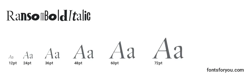 RansomBoldItalic Font Sizes