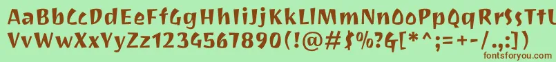 JotioneRegular Font – Brown Fonts on Green Background