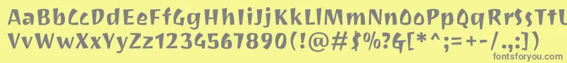 JotioneRegular Font – Gray Fonts on Yellow Background