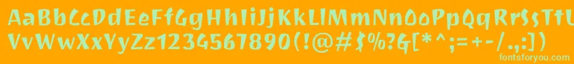 JotioneRegular Font – Green Fonts on Orange Background