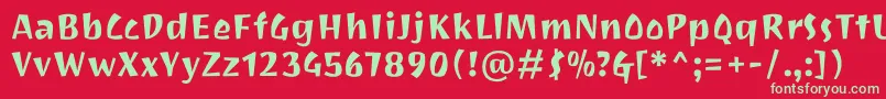 JotioneRegular Font – Green Fonts on Red Background