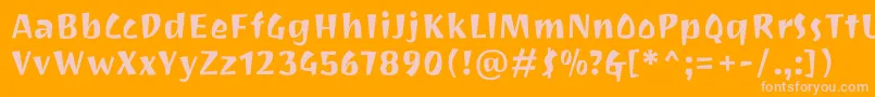 Police JotioneRegular – polices roses sur fond orange