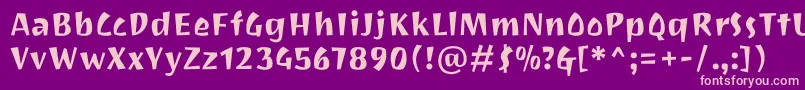 JotioneRegular Font – Pink Fonts on Purple Background