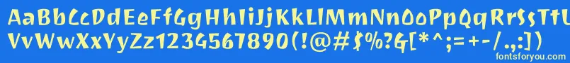 JotioneRegular Font – Yellow Fonts on Blue Background