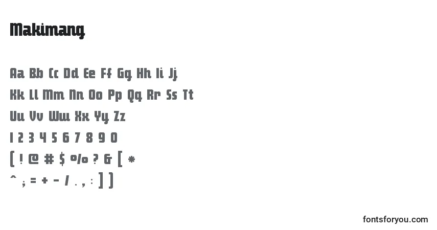 Makimang Font – alphabet, numbers, special characters