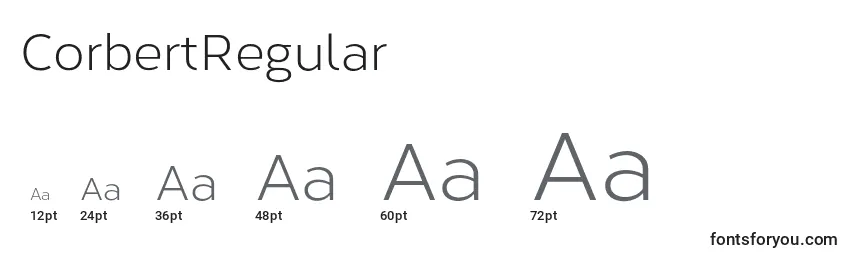 CorbertRegular Font Sizes