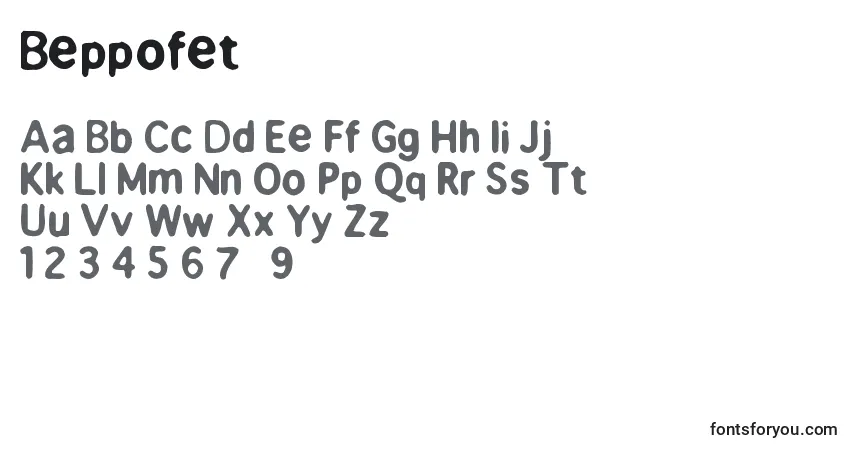 Шрифт Beppofet – алфавит, цифры, специальные символы