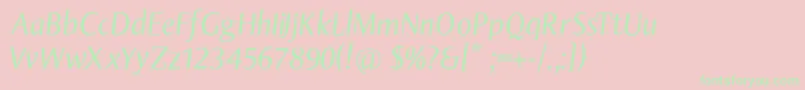 Olijosansitalic Font – Green Fonts on Pink Background