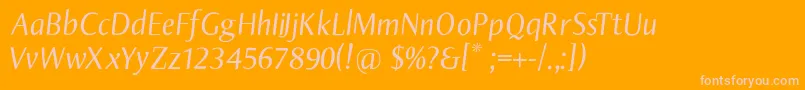 Olijosansitalic Font – Pink Fonts on Orange Background
