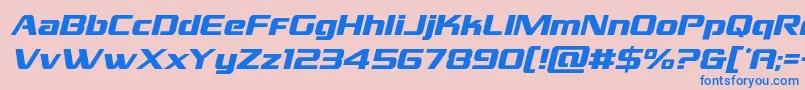 Grandnationalital Font – Blue Fonts on Pink Background