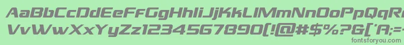 フォントGrandnationalital – 緑の背景に灰色の文字