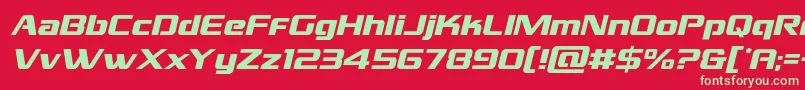 フォントGrandnationalital – 赤い背景に緑の文字