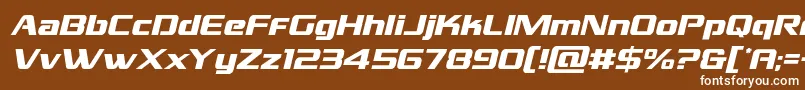 Czcionka Grandnationalital – białe czcionki na brązowym tle