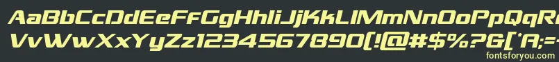 フォントGrandnationalital – 黒い背景に黄色の文字