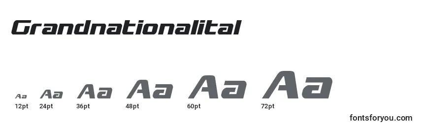 Grandnationalital Font Sizes