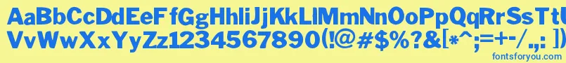 PoterskiHndCeBold Font – Blue Fonts on Yellow Background