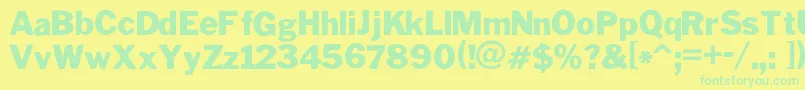 PoterskiHndCeBold Font – Green Fonts on Yellow Background