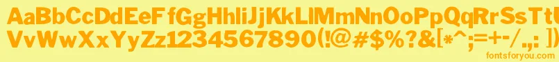 PoterskiHndCeBold Font – Orange Fonts on Yellow Background