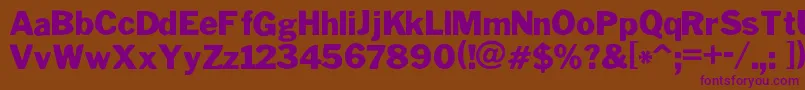 PoterskiHndCeBold Font – Purple Fonts on Brown Background