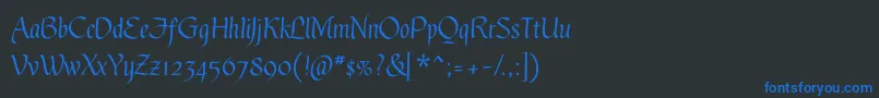 GothicUltraOt Font – Blue Fonts on Black Background