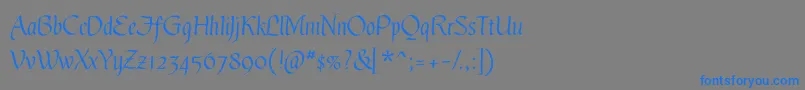 Weitere Informationen zur GothicUltraOt-Schriftart GothicUltraOt-Schriftart – Blaue Schriften auf grauem Hintergrund