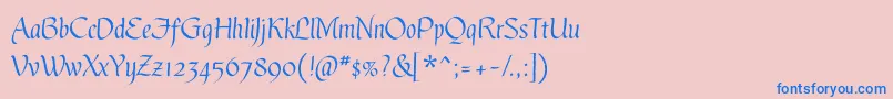 GothicUltraOt Font – Blue Fonts on Pink Background