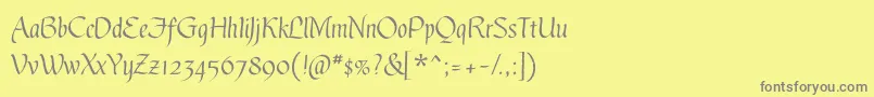 GothicUltraOt Font – Gray Fonts on Yellow Background