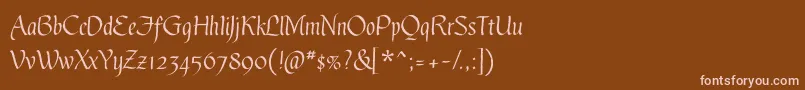GothicUltraOt Font – Pink Fonts on Brown Background