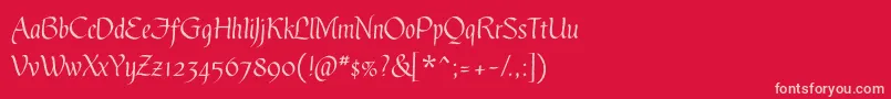 GothicUltraOt Font – Pink Fonts on Red Background