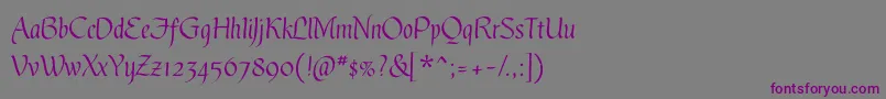 GothicUltraOt-Schriftart – Violette Schriften auf grauem Hintergrund
