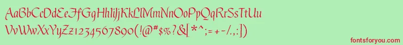 GothicUltraOt Font – Red Fonts on Green Background
