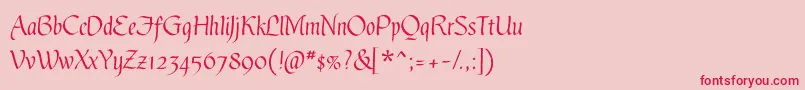 フォントGothicUltraOt – ピンクの背景に赤い文字