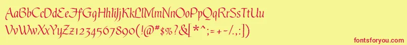 GothicUltraOt Font – Red Fonts on Yellow Background