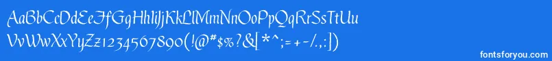 GothicUltraOt-Schriftart – Weiße Schriften auf blauem Hintergrund