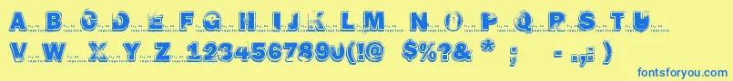 Więcej informacji o czcionce HardRock Czcionka HardRock – niebieskie czcionki na żółtym tle