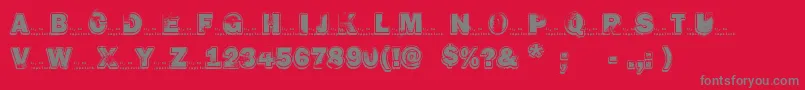 Fonte HardRock – fontes cinzas em um fundo vermelho