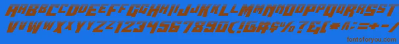 Wbv5half Font – Brown Fonts on Blue Background