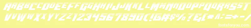 Wbv5half-Schriftart – Weiße Schriften auf gelbem Hintergrund