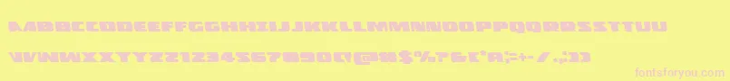 Fonte Policecruiserleft – fontes rosa em um fundo amarelo