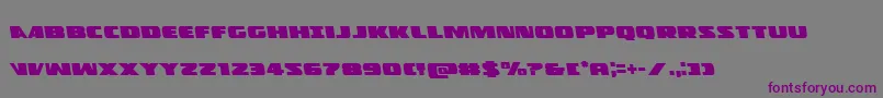 フォントPolicecruiserleft – 紫色のフォント、灰色の背景