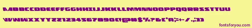 Policecruiserleft Font – Purple Fonts on Yellow Background