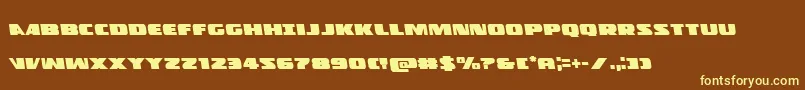 Policecruiserleft-fontti – keltaiset fontit ruskealla taustalla