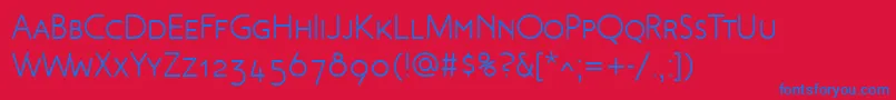 フォントMalvernSc – 赤い背景に青い文字