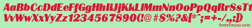 GrenobleserialHeavyItalic Font – Red Fonts on Green Background