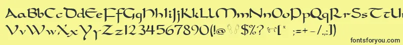 CarolingiaBigfootNormal Font – Black Fonts on Yellow Background